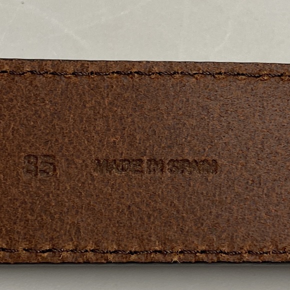 NWT. Zara Man Brown Topstitched Leather Belt. Size 34. - Picture 14 of 14